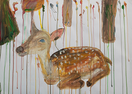 ללא כותרת צבעי מים ואקריליק על נייר 70x50 ס״מ Untitled