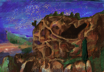 צוק סגול ומערת ארנב purple cliffs and rabbit holes טכניקה: רישום וקולאז׳ דיגיטלי גודל לא רלוונטי, משתנה