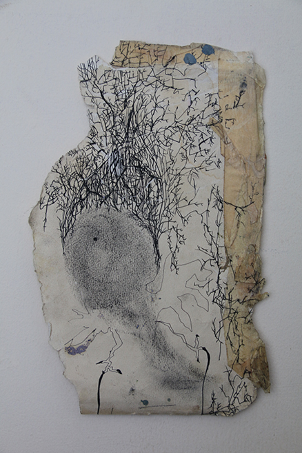 מרחפים מעופפים פחם, עט וצבע שמן 19X30 Eden Kalifa Cohen- Merahafim meofefim. JPG