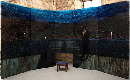 בין השמשות, שמן על בד, 500X250