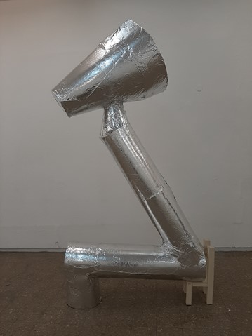 בת קול, קרטון ביצוע ונייר כסף, ס''מ. 250X125