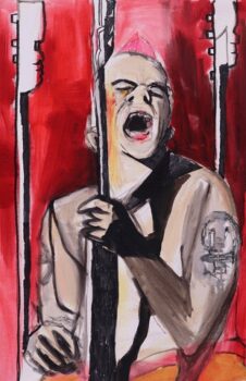 screaming אקריליק וטושים על בד, 90X65 ס''מ
