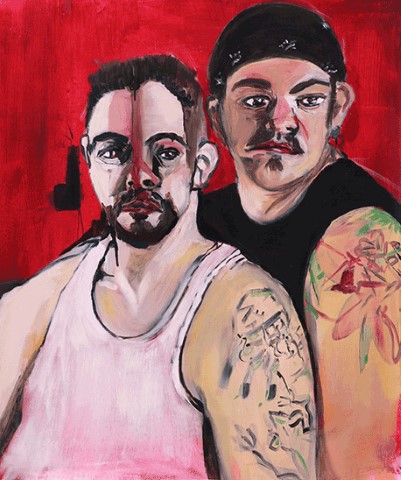 buddies, שמן על בד, 80X75 ס''מ