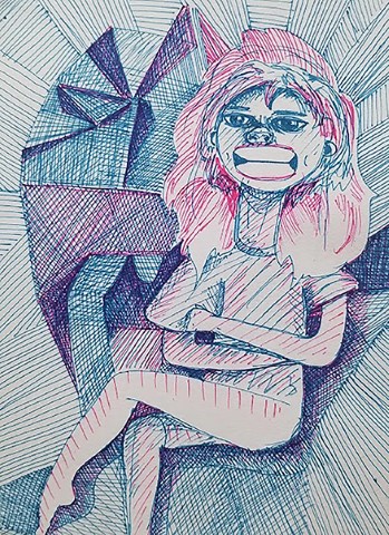 רקפת לויטין, ללא שם, עטים, 21x29.7 ס''מ