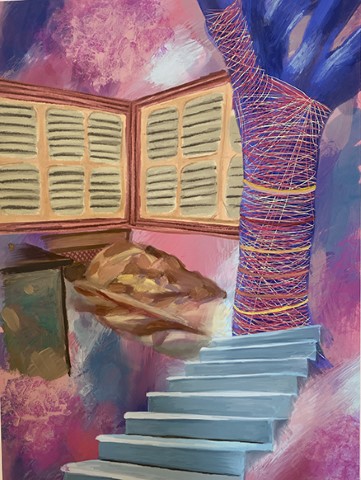 רולא ותד, Room , ציור דיגיטלי ושמן, 60X 100 ס''מ