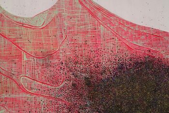 יה פרי, מסיק, אקריליק על קנווס, 120x60ס''מ
